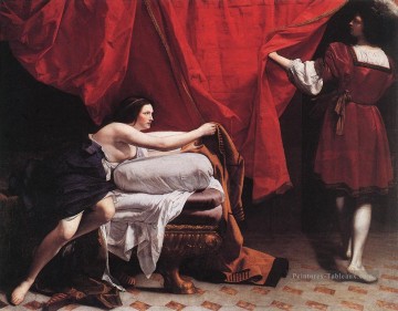  Joseph Tableaux - Joseph And Potiphars Femme Baroque peintre Orazio Gentileschi